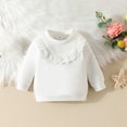thumbnail image 1 of SGFCWSX Oversized Sweatshirt for Girls Fleece Winter Pullover Top Baby Casual Crew Neck Sweatshirts White Size 3 Months, 1 of 7