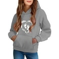 thumbnail image 1 of SGFCWSX Oversized Sweatshirt for Girls Hooded Sweatshirts Kids Graphic Fall Top Gray Size 5 Years, 1 of 6