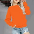 thumbnail image 1 of SGFCWSX Oversized Sweatshirt for Girls Winter Fleece Pullover Top Kids Crew Neck Solid Color Sweatshirts Orange Size 9 Years, 1 of 7
