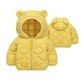 thumbnail image 1 of SGFCWSX Padded Jacket Toddler Girls Hooded Puffer Coat Warm with Pockets Warm Jackets Yellow Size 4 Years, 1 of 4