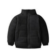 thumbnail image 1 of SGFCWSX Padded Jacket Toddler Girls Hoodless Puffer Coat with Pockets Casual Jackets Black Size 3 Years, 1 of 8