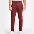 thumbnail image 1 of SGFCWSX Pants for Men Big & Tall, Hidden Buttons Solid Lightweight Business Casual Pants Wine M, 1 of 6