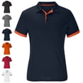 thumbnail image 1 of SGFCWSX Polo Shirts for Men Short Sleeve Daily Button Classic Collar Casual Golf Shirts Navy Size L, 1 of 5