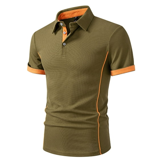 SGFCWSX Polo Shirts for Men Short Sleeve Slim Fit Quick-Dry with Waffle Texture Casual Golf Shirts Army Green Size M