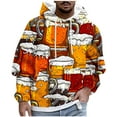 thumbnail image 1 of SGFCWSX Pullover Hoodie for Men Graphic Print Fleece Casual Oversized with Drawstring Hood Sweatshirt Orange Size 2XL, 1 of 5