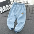 thumbnail image 1 of SGFCWSX Skinny Jeans for Girls Elastic Waist Tapered Leg Denim Pants Casual Straight Leg Pant Light Blue Size 5 Years, 1 of 4