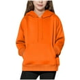 thumbnail image 1 of SGFCWSX Hoodies for Girls Long Sleeve Round Neck Sweatshirts Oversized Ployester Top Orange Size 11 Years, 1 of 9