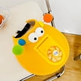 thumbnail image 1 of SGFCWSX Sun Visor Hat for Kids Girls Wide Brim UV Protection Cooling Fan 3D Cartoon Eyes Adjustable Summer Outdoor Beach Sun Hats Yellow Free Size, 1 of 3