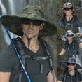 thumbnail image 1 of SGFCWSX Sunscreen Hat for Men,Camouflage Drawstring Ventilate Wide Brim Bucket Hat Army Green Free Size, 1 of 5