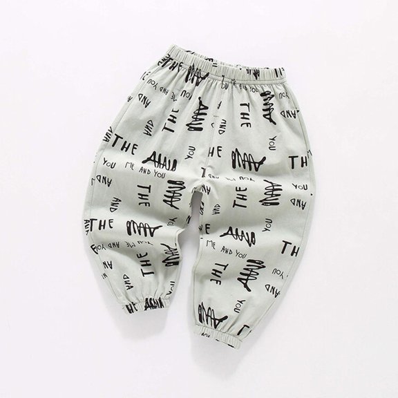 SGFCWSX Sweatpants for Girls Elastic Waist Tapered Leg Soft Jogger Pants Outerwear Summer Green Size 6 Years