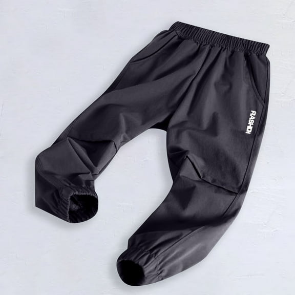 SGFCWSX Sweatpants for Girls Solid Color Loose Soft Jogger Pants Spring Black Size 7 Years