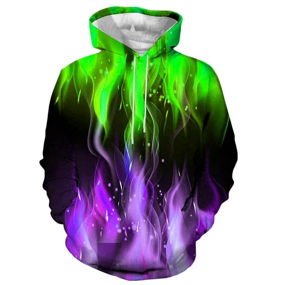 SGFCWSX Sweatshirt for Men with Hood Mens Fleece Lined Casual Classic Gradient Pullover Hoodie Purple Size 2XL