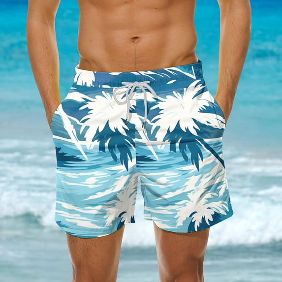 SGFCWSX Swim Trunks Men,Elastic Waist Lightweight Quick Dry Loungewear Shorts Beach Shorts with Pockets Sky Blue 3XL