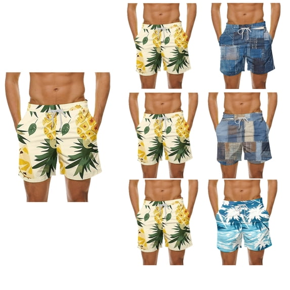 SGFCWSX Swim Trunks Men,Summer Board Pool Shorts Quick Dry Casual Beach Shorts Black 2XL