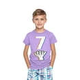 thumbnail image 1 of SGFCWSX Teens Short Sleeve T Shirts, Boys Girls Tees Summer Daily Relaxed Fit Casual Tops Purple Size 13-14 Years, 1 of 8
