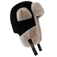 thumbnail image 1 of SGFCWSX Trapper Hat Men,with Ear Flaps Warm Fleece Outdoor Skiing Hats Black Free Size, 1 of 5