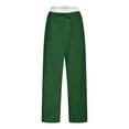 thumbnail image 1 of SGFCWSX Unisex Faux Layer Pants,Elastic Waist Lightweight Loose Drawstring Trousers Green S, 1 of 6
