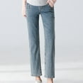 thumbnail image 1 of SGFCWSX Women Maternity Jeans, Straight Leg Stretchy Comfortable Belly Support Pregnancy Pants Light Blue XXL, 1 of 3