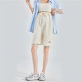 thumbnail image 1 of SGFCWSX Women Maternity Shorts, Comfy Breathable Solid Color High Waist Pregnancy Pants White XL, 1 of 3