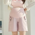 thumbnail image 1 of SGFCWSX Women Maternity Shorts, Solid Color Loose Fit Plus Size High Waist Half Shorts Casual Pregnancy Pants Pink XL, 1 of 4