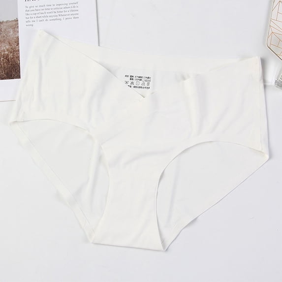 SGFCWSX Women Maternity Underwear, High Waist Breathable Plus Size V Shape Pregnancy Panties White M
