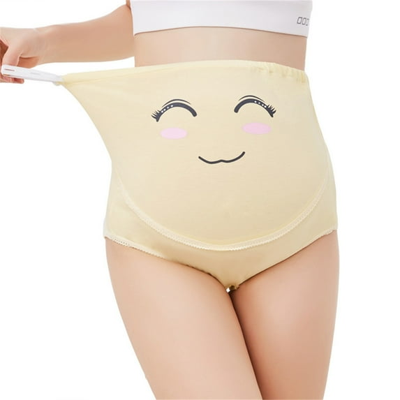 SGFCWSX Women Maternity Underwear, Plus Size Seamless High Waist Breathable Pregnancy Panties Yellow XXXL
