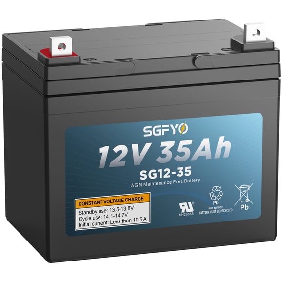 SGFYO 12V 35Ah Deep Cycle AGM Battery,Rechargeable SLA Replacement Batteries for Electric Wheelchair,Mobility Scooter and More
