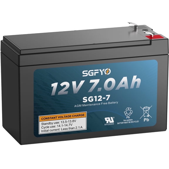 SGFYO 12V 7Ah Rechargeable Sla Agm Security Alarm System Battery,F1 Terminal,Replacement for 6fm7 djw12-7, ml7-12, EXP-1270