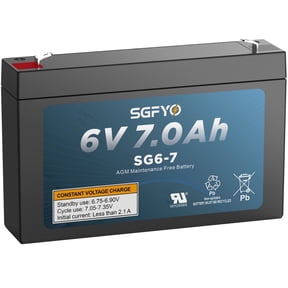 SGFYO 6V 7Ah Leoch LP6-7.0 Rechargeable SLA AGM Battery,Replacement for Emergency Lighting,Kids Ride ons,Garage Door Opener and More