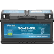 SGFYO Bci Group 49 AGM Car Battery,H8 L5, 12V 95Ah 850CCA 160RC, Maintenance Free Premium Start and Stop Automotive Replacement Battery,