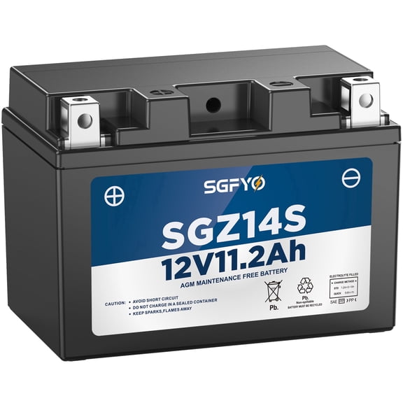 SGFYO YTZ14S Motorcycle Battery,12V 11.2Ah 230CCA Sla AGM High Performance Maintenance Free Scooter Battery,Replacement for Bmw,Honda,Suzuki,Yamaha