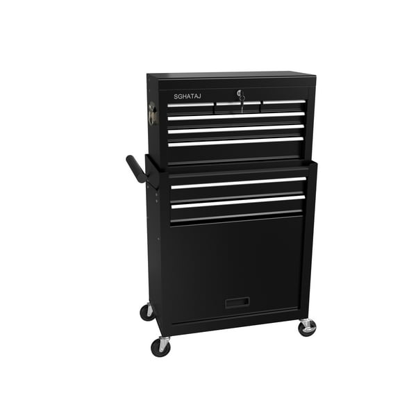 SGHATAJ 8-Drawer Rolling Tool Chest, Rolling Tool Box with Wheels and Drawers, 2 in 1 Large Capacity Storage Tool Cabinet for Garage, Warehouse and Repair Shop