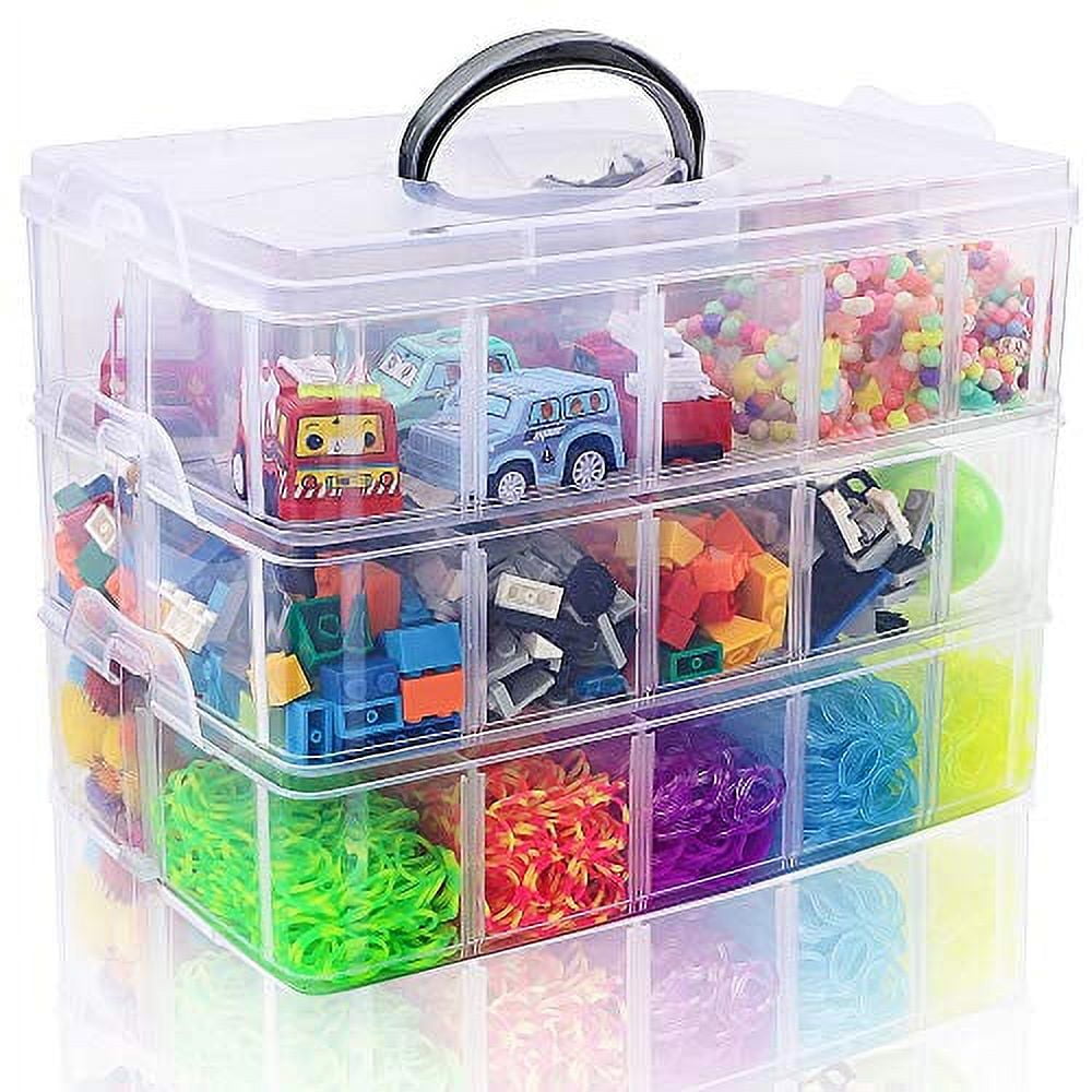 Sooyee 3-Tier Stackable Craft Organizers and Storage Box with 30