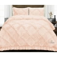 thumbnail image 1 of SGI Alaskan King Diamond Ruffle Comforter Set Microfiber 3 Piece Peach, 1 of 5