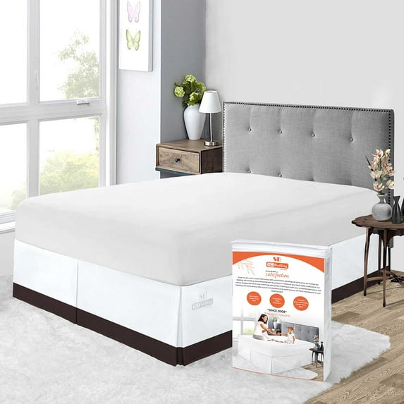 SGI Bedding 10 Inch Dual Tone Bed Skirt | Microfiber Bed Skirt | Fade Resistant, Wrinkle Free, Anti-static, Decorative, Extra Storage Space, Clutter-Free | King, Chocolate