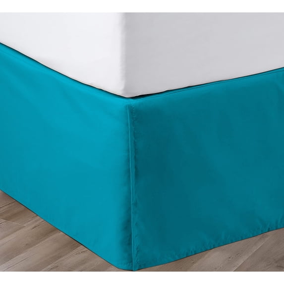 SGI Bedding 10 Inch Pleated Bed Skirt | Microfiber Bed Skirt | Fade Resistant, Wrinkle Free, Anti-static, Decorative, Extra Storage Space, Clutter-Free | King, Turquoise Blue
