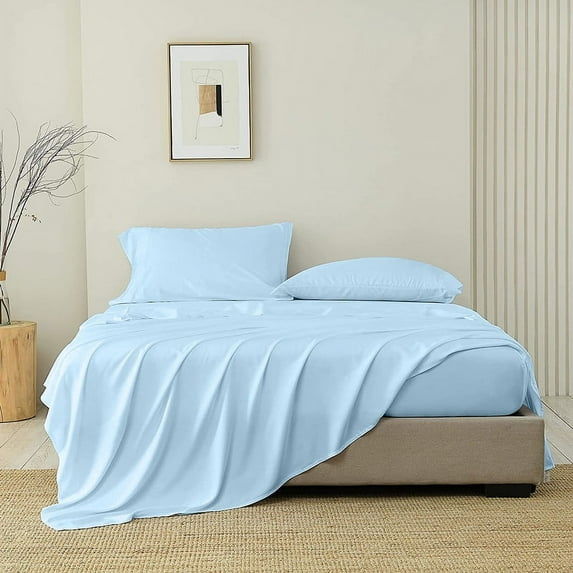 SGI Bedding 1000 TC Egyptian Cotton Bed Sheet Set - Full Size Sheets 1000 Count Sheets for Full Size Bed - Soft, Durable Sheets Cotton Sheets in 1000 TC 15" Deep Light Blue
