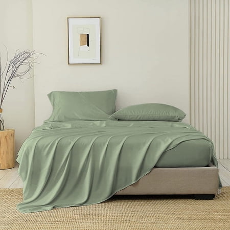 SGI Bedding 1000 TC Egyptian Cotton Bed Sheet Set - Queen Size Sheets 1000 Count Sheets for Queen Size Bed - Soft, Durable Sheets Cotton Sheets in 1000 TC 15" Deep Moss