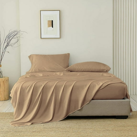 SGI Bedding 1000 TC Egyptian Cotton Bed Sheet Set - Queen Size Sheets 1000 Count Sheets for Queen Size Bed - Soft, Durable Sheets Cotton Sheets in 1000 TC 15" Deep Taupe
