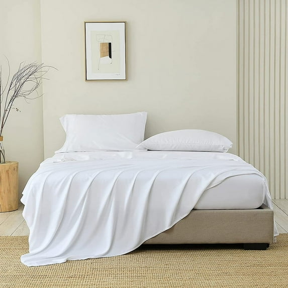 SGI Bedding 1000 TC Egyptian Cotton Bed Sheet Set - Twin Size Sheets 1000 Count Sheets for Twin Size Bed - Soft, Durable Sheets Cotton Sheets in 1000 TC 18" Deep White