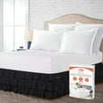 thumbnail image 1 of SGI Bedding 12 Inch Multi Ruffled Bed Skirt | Microfiber Bed Skirt | Fade Resistant, Wrinkle Free, Anti-static, Decorative, Extra Storage Space, Clutter-Free | King, Black, 1 of 8