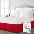 thumbnail image 1 of SGI Bedding 12 Inch Multi Ruffled Bed Skirt | Microfiber Bed Skirt | Fade Resistant, Wrinkle Free, Anti-static, Decorative, Extra Storage Space, Clutter-Free | King, Blood Red, 1 of 8