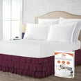 thumbnail image 1 of SGI Bedding 12 Inch Multi Ruffled Bed Skirt | Microfiber Bed Skirt | Fade Resistant, Wrinkle Free, Anti-static, Decorative, Extra Storage Space, Clutter-Free | Olympic Queen, Wine, 1 of 8