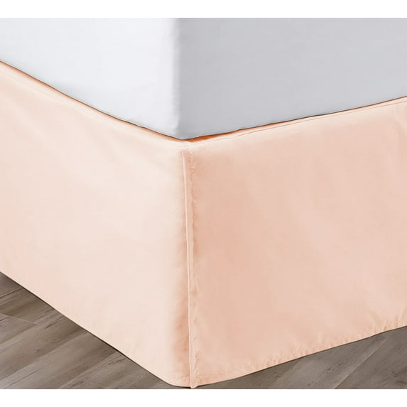 SGI Bedding 12 Inch Pleated Bed Skirt | Microfiber Bed Skirt | Fade Resistant, Wrinkle Free, Anti-static, Decorative, Extra Storage Space, Clutter-Free | California King, Peach