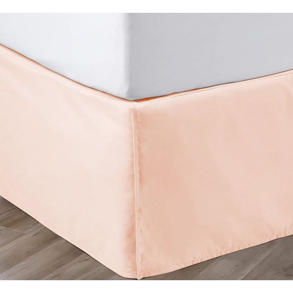 SGI Bedding 12 Inch Pleated Bed Skirt | Microfiber Bed Skirt | Fade Resistant, Wrinkle Free, Anti-static, Decorative, Extra Storage Space, Clutter-Free | Queen, Peach