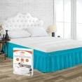 thumbnail image 1 of SGI Bedding 12 Inch Wrap Around Bedskirt | Microfiber Wrap Around Bed Skirt | Fade-Resistant, Wrinkle-free, Anti-static, Decorative, Extra Storage Space, Clutter-Free | Alberta King, Turquoise Blue, 1 of 8