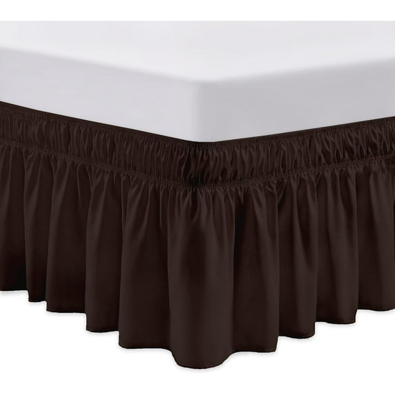 SGI Bedding 14 Inch Wrap Around Bed Skirt | Microfiber Bed Skirt | King, Chocolate