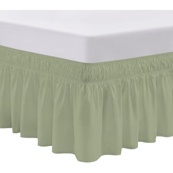 SGI Bedding 14 Inch Wrap Around Bed Skirt | Microfiber Bed Skirt | Queen, Moss