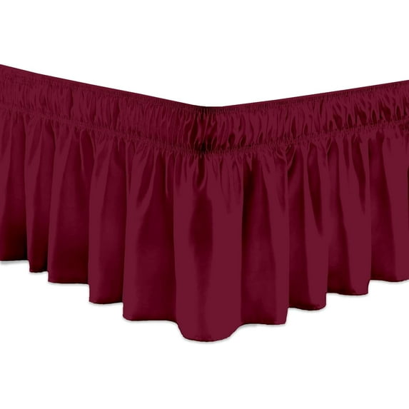 SGI Bedding 14 Inch Wrap Around Bed Skirt | Microfiber Bed Skirt | Twin, Burgundy
