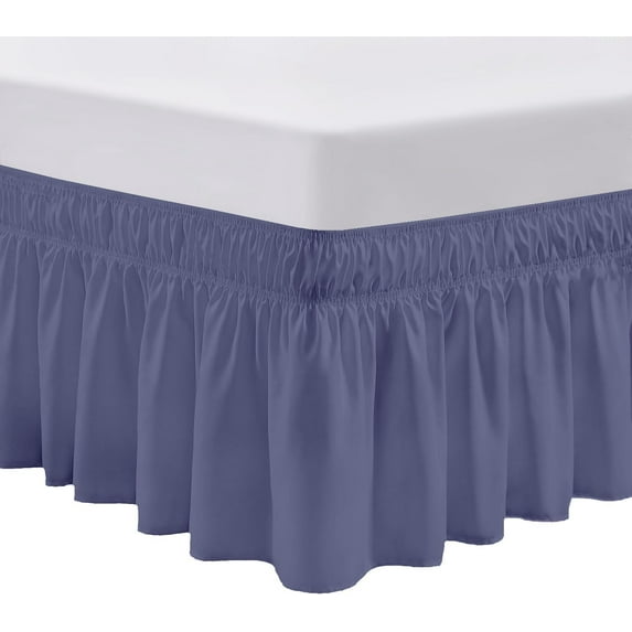SGI Bedding 14 Inch Wrap Around Bed Skirt | Microfiber Bed Skirt | Twin, Mediterranean Blue